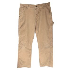 Wrangle Carpenter Cargo Pants Size 38 x 30 Tan Brown Cotton Workwear Utility